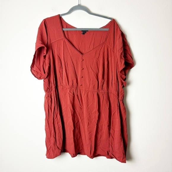 TORRID • Women’s Babydoll Challis Sweetheart Top in Chili Oil Size 4X - Picture 3 of 8